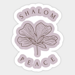 Shalom Peace Floral Design Sticker